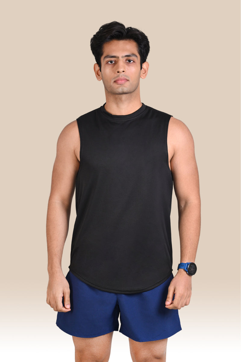 Men's Solid Breathable Tank Top Black ENDURACE — free download