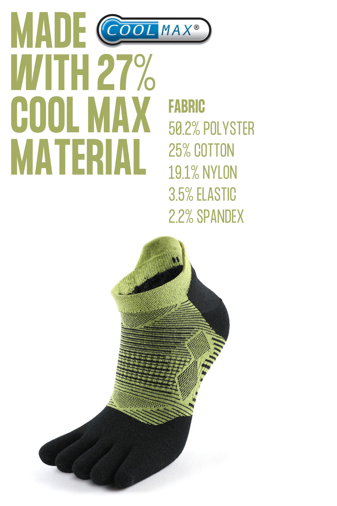 Five Finger Toe Socks - Green