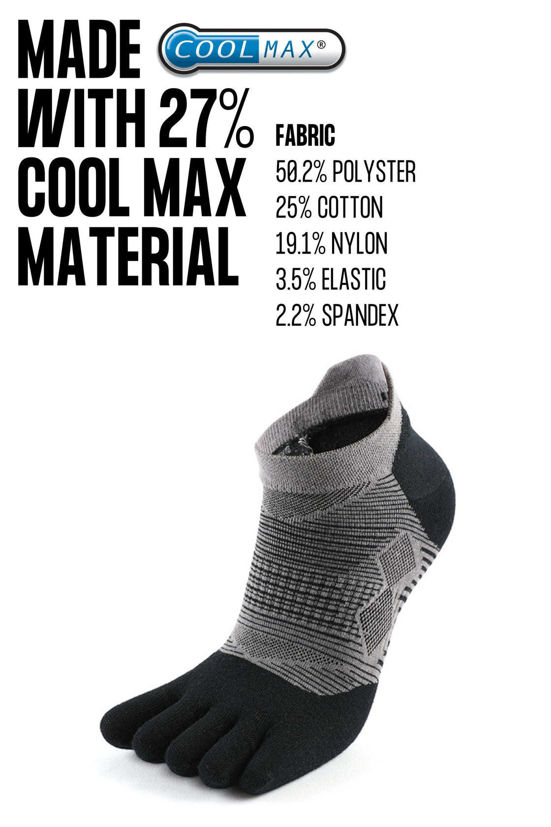 Five Finger Toe Socks - Black