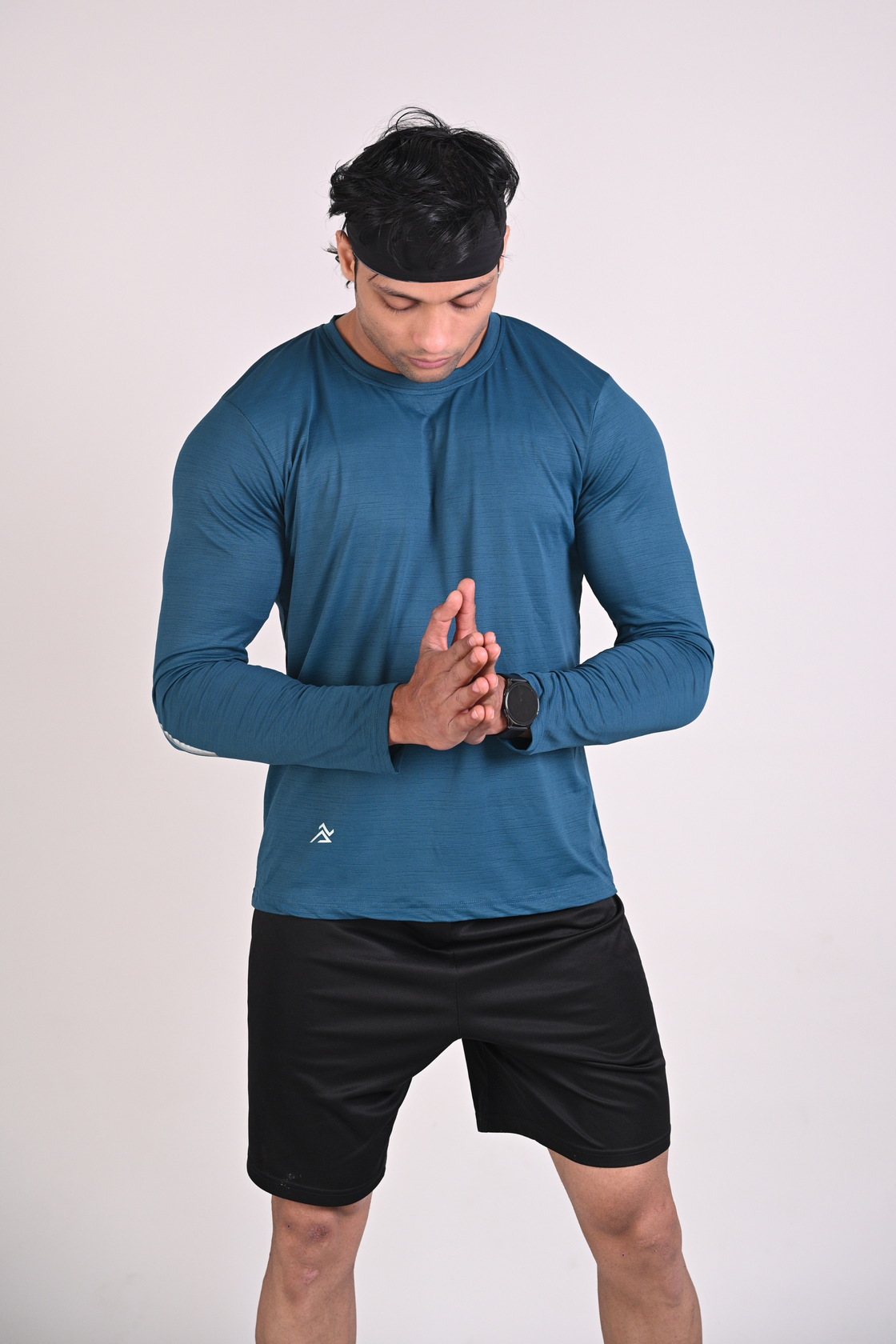 Men's Solid Full Sleeves T shirt - Teal