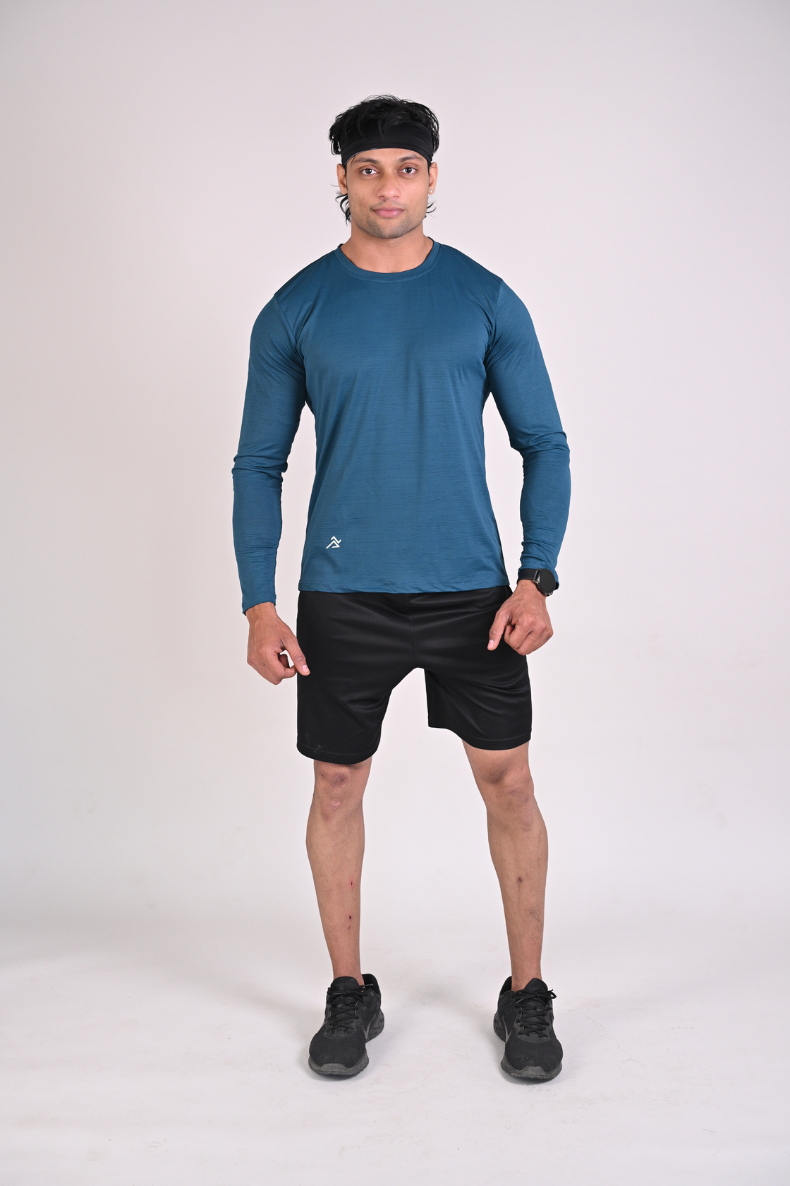 Men's Solid Full Sleeves T shirt - Teal