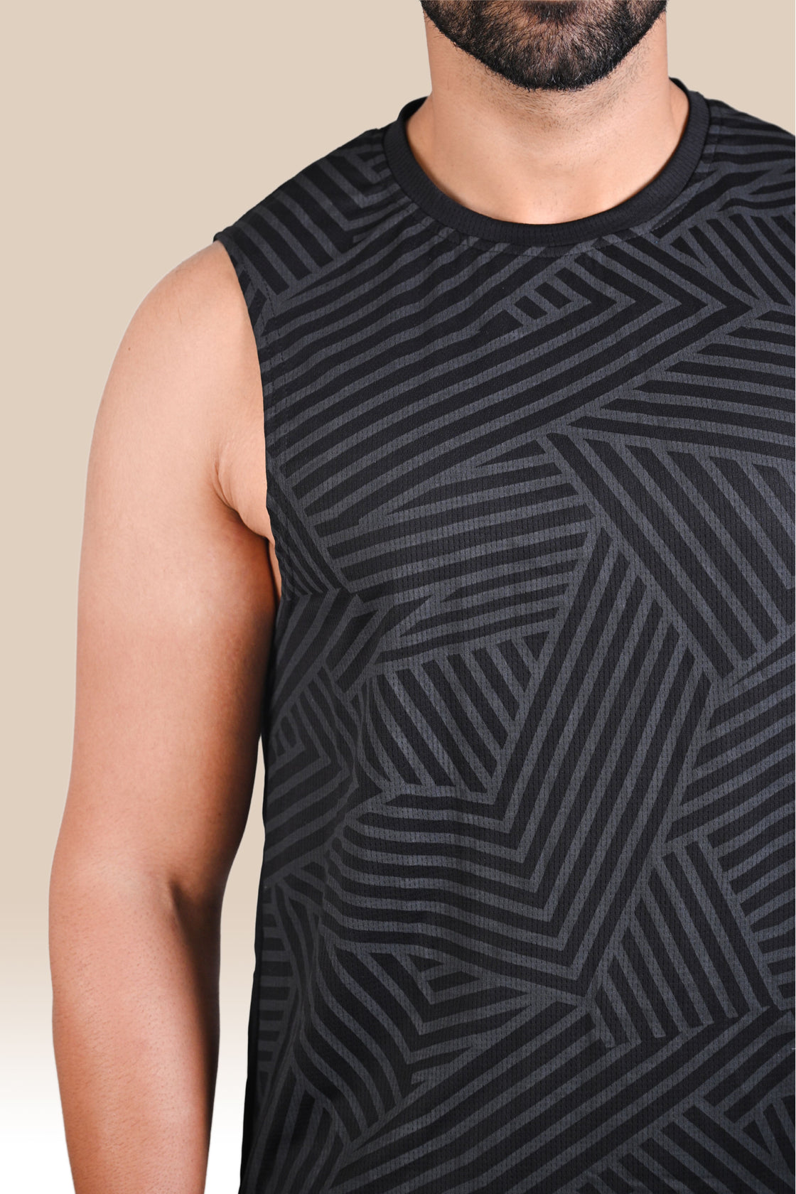 Men's Graphic Tank Top - Black & Grey