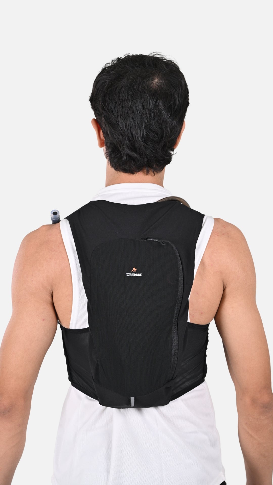 Unisex 8 Litres Black Hydration Vest (With 2x500ML Soft Flasks + 1x2L Reservoir)