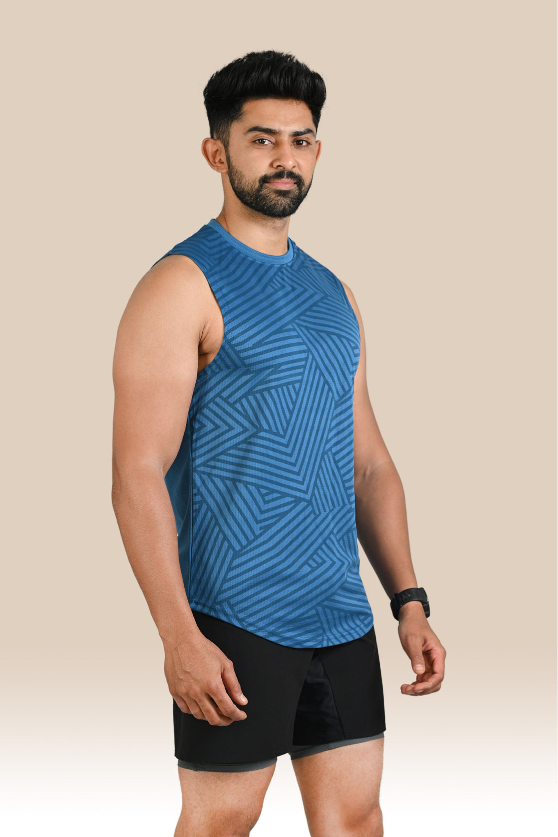 Men's Graphic Tank Top - Blue