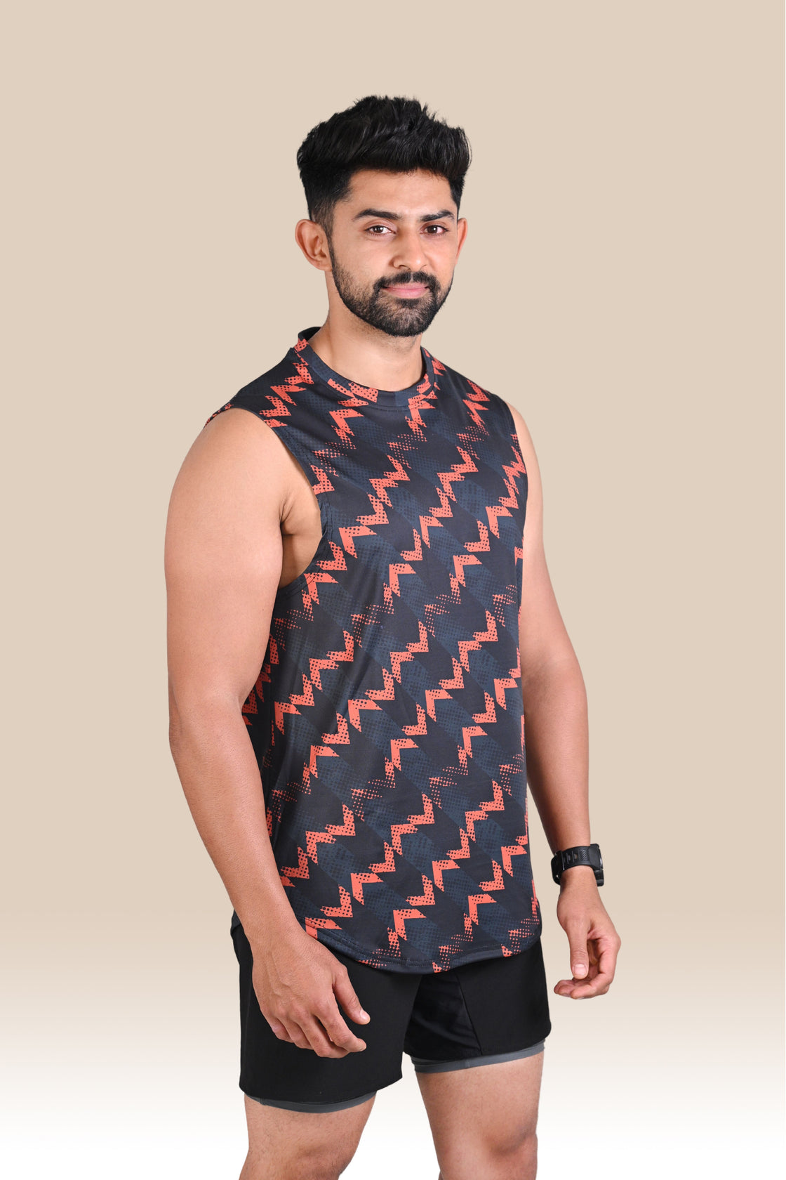 Men's Graphic Tank Top - Black & Red