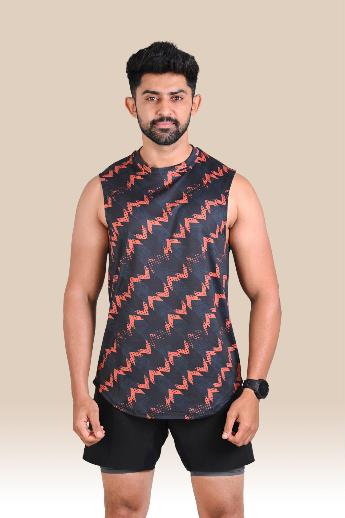 Men's Graphic Tank Top - Black & Red