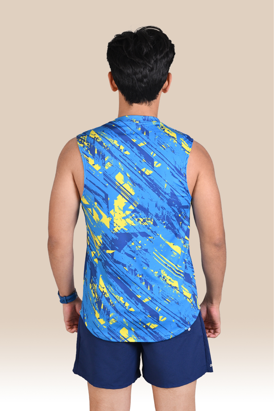 Men's Graphic Tank Top - Blue and Yellow