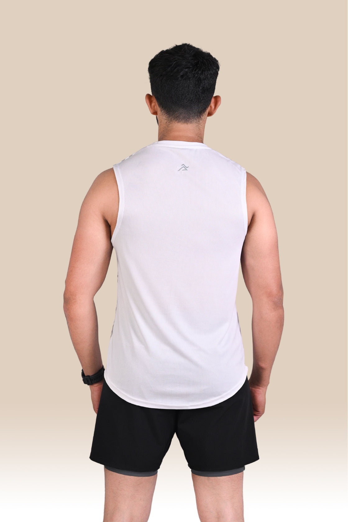 Men's Graphic Tank Top - White & Grey