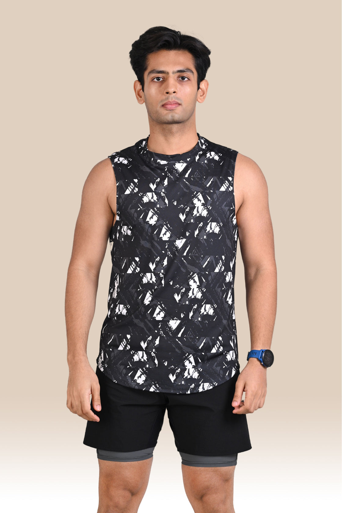 Men's Graphic Tank Top - Black & White