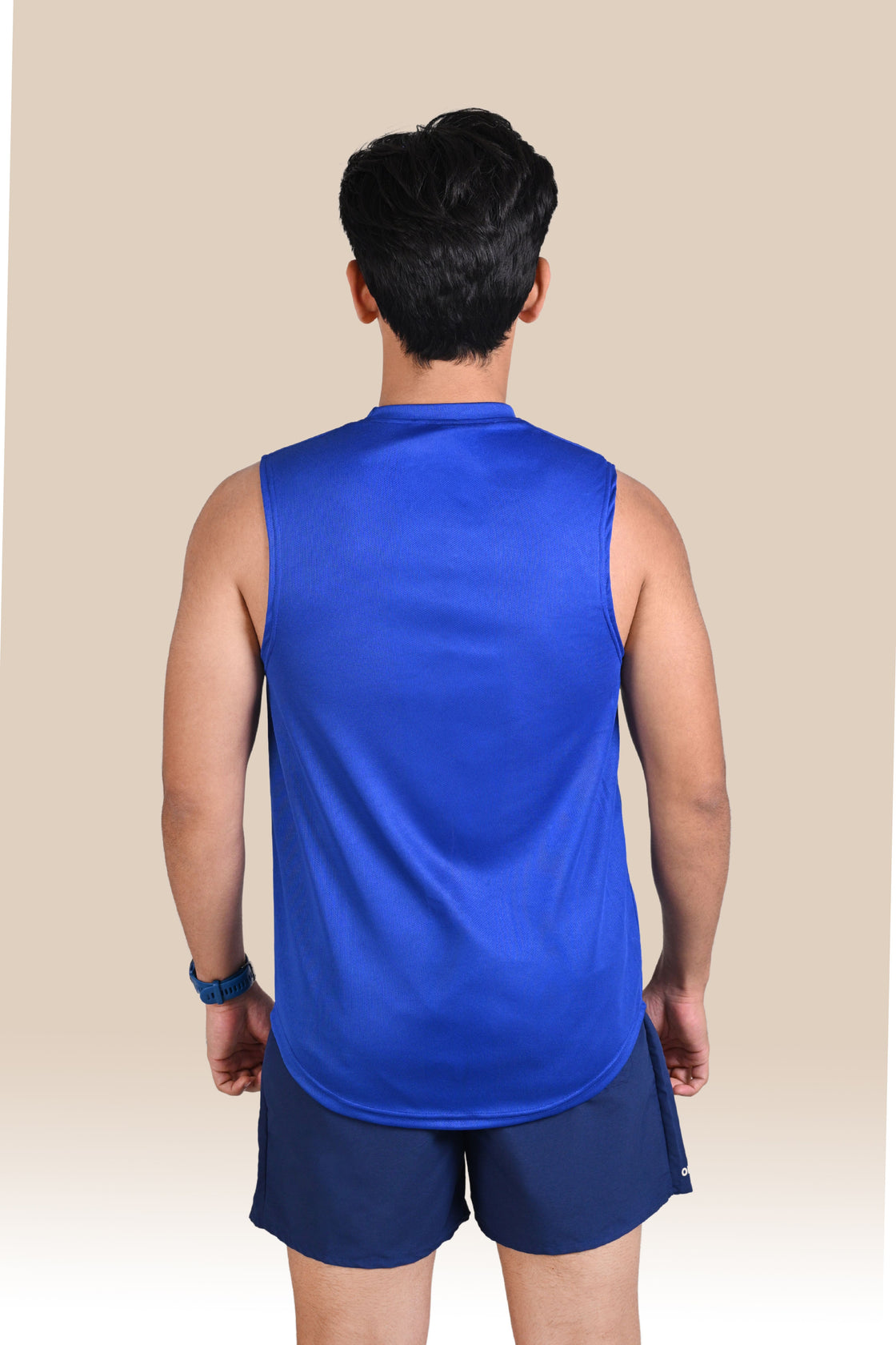 Men's Solid Breathable Tank Top - Blue