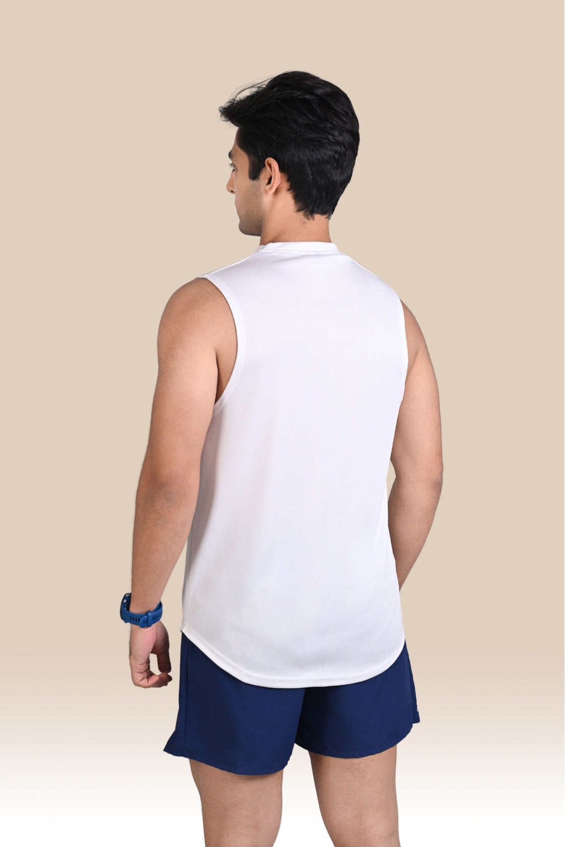 Men's Solid Breathable Tank Top - White