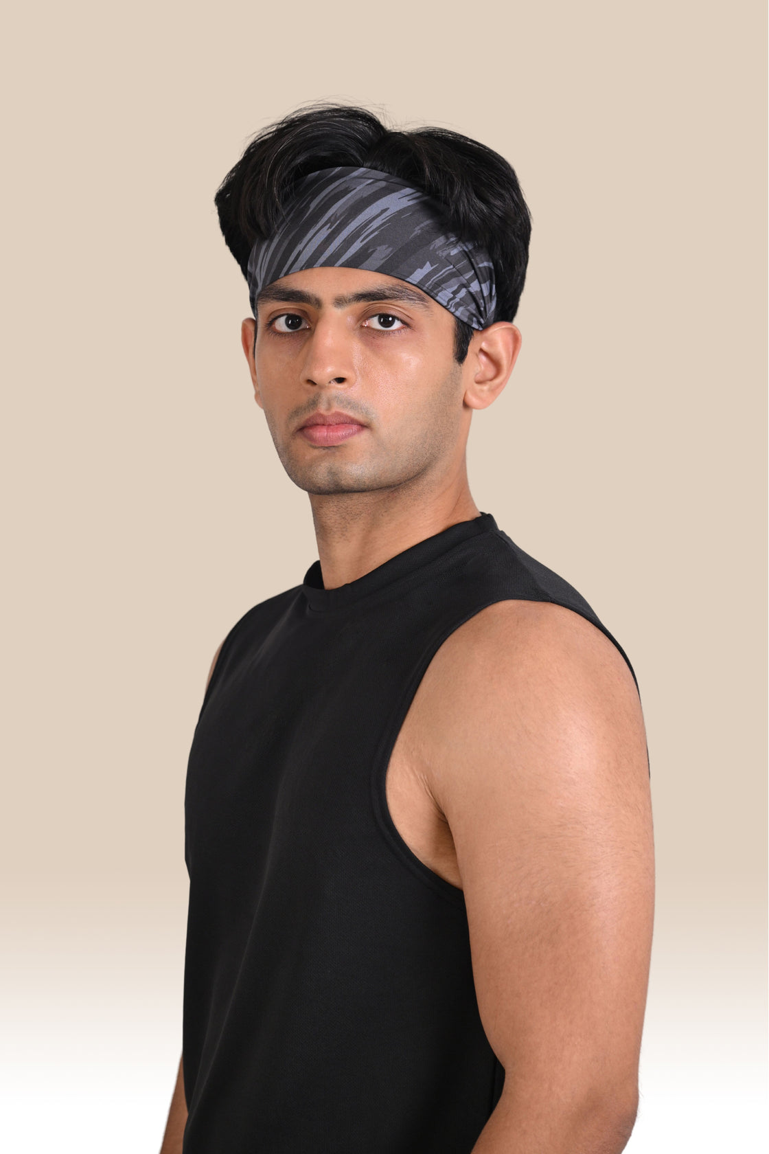 Running Head Band - Black Printed