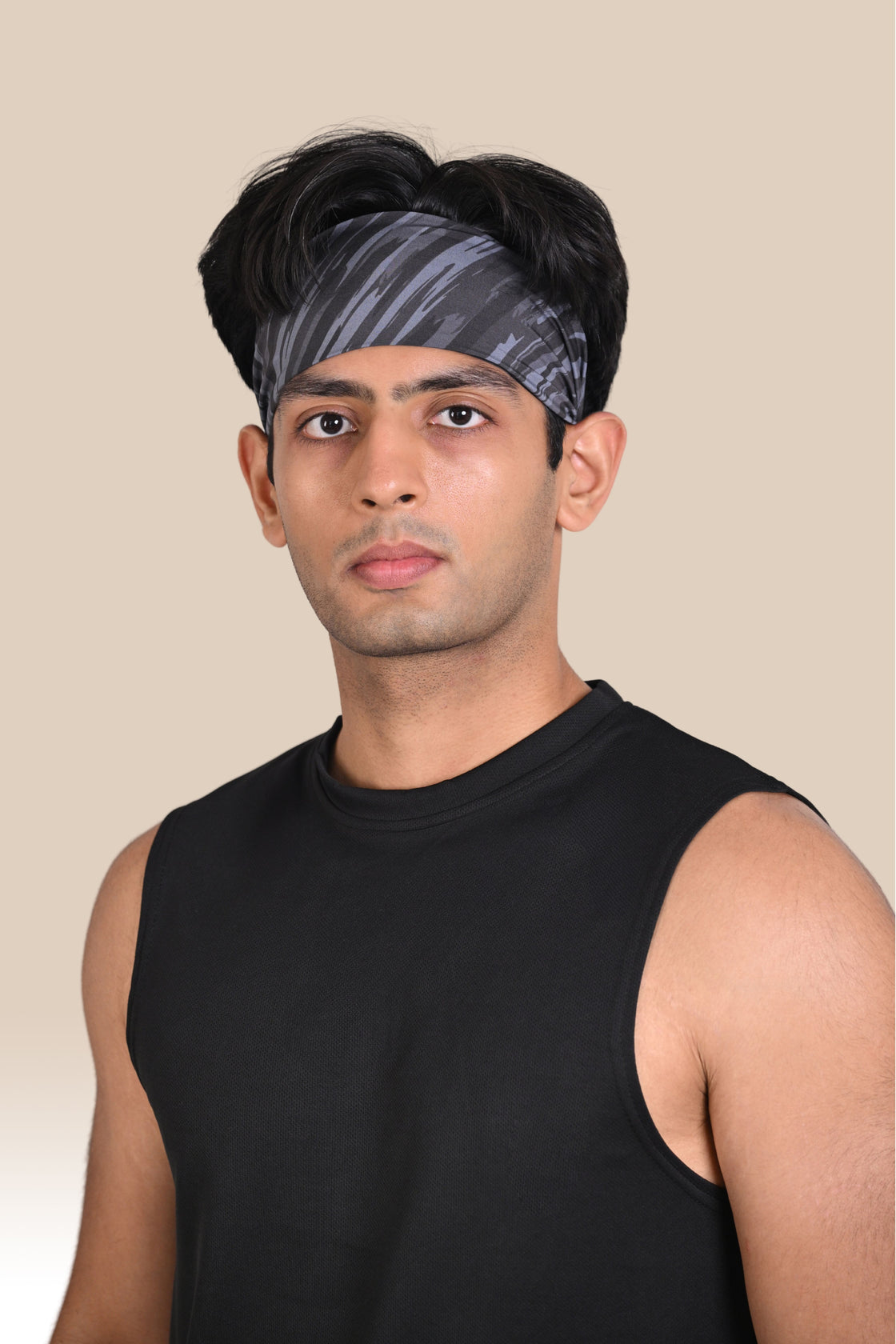 Running Head Band - Black Printed