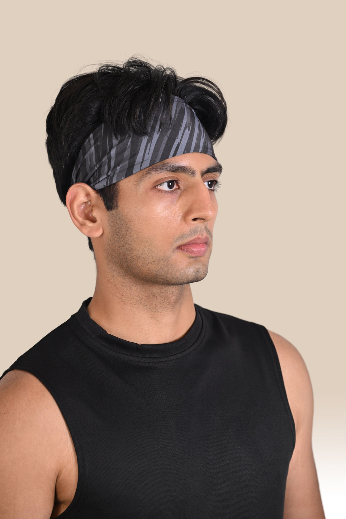 Running Head Band - Black Printed