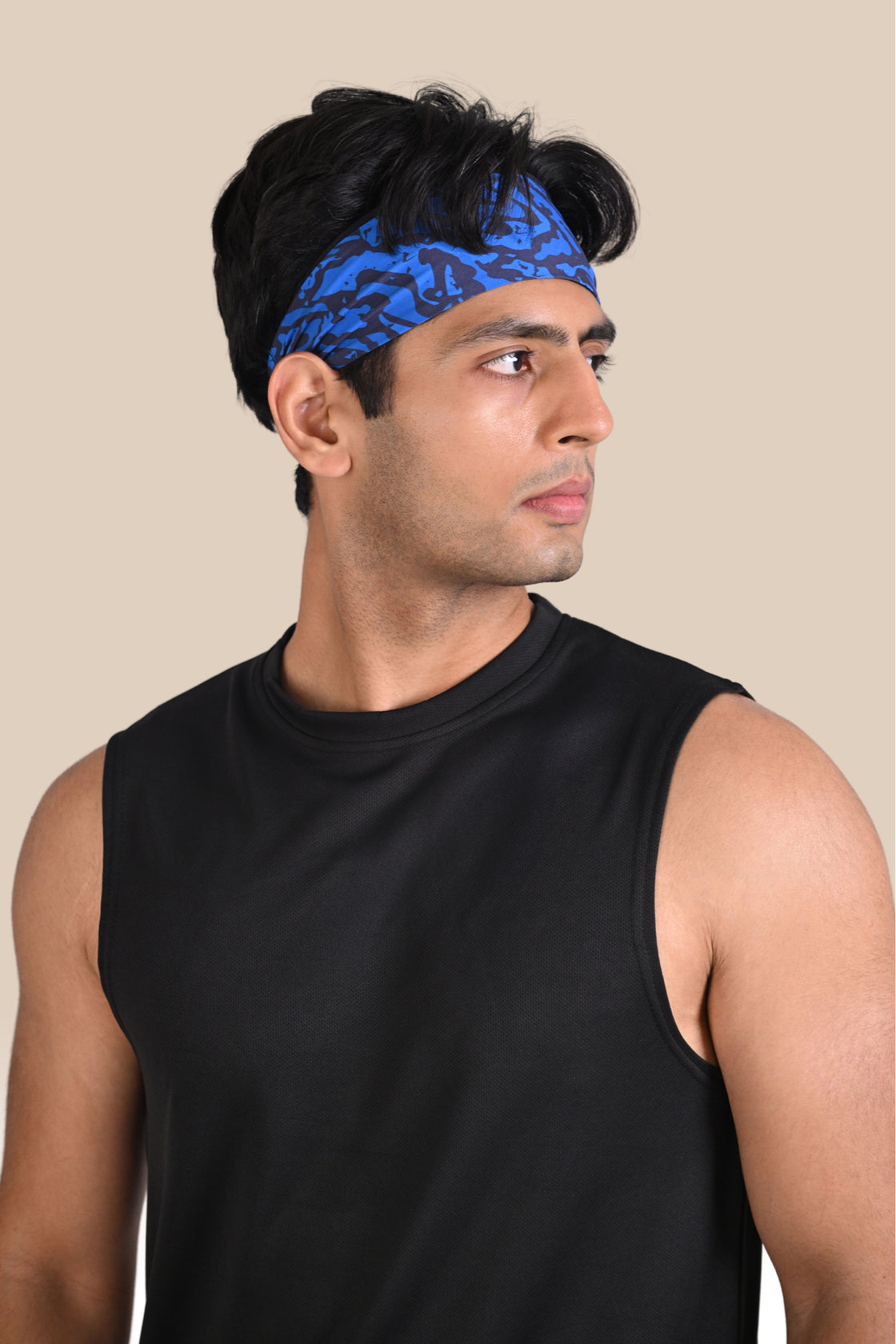 Running Head Band - Blue Printed