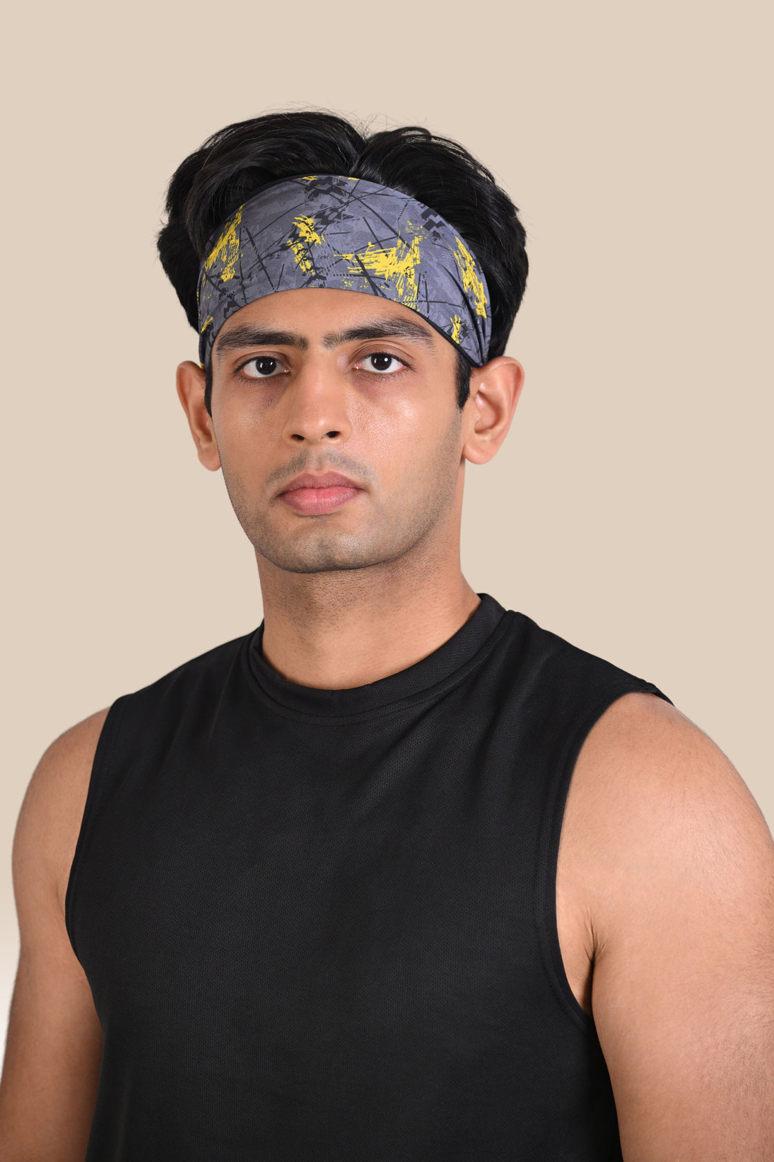 Running Head Band - Grey Printed