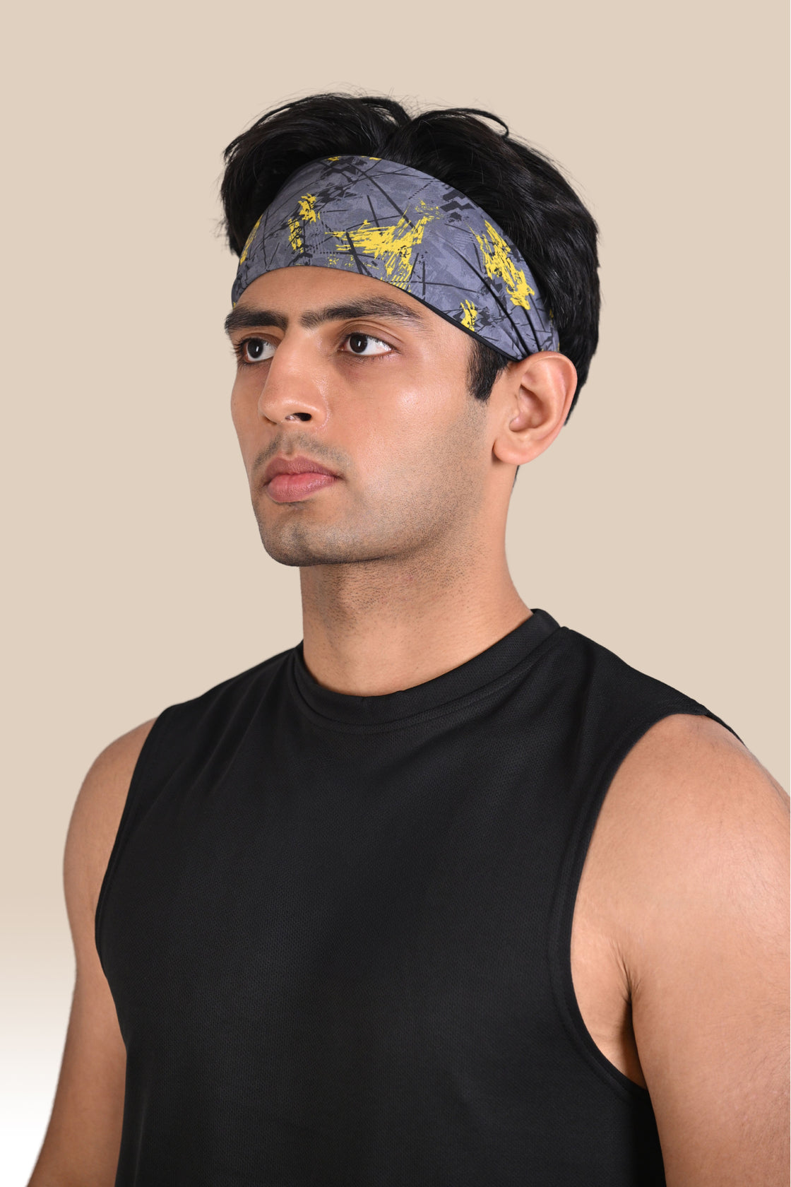 Running Head Band - Grey Printed