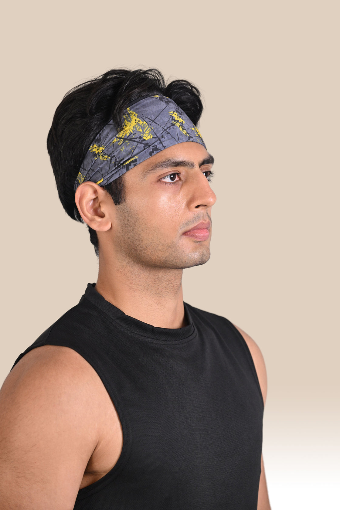 Running Head Band - Grey Printed