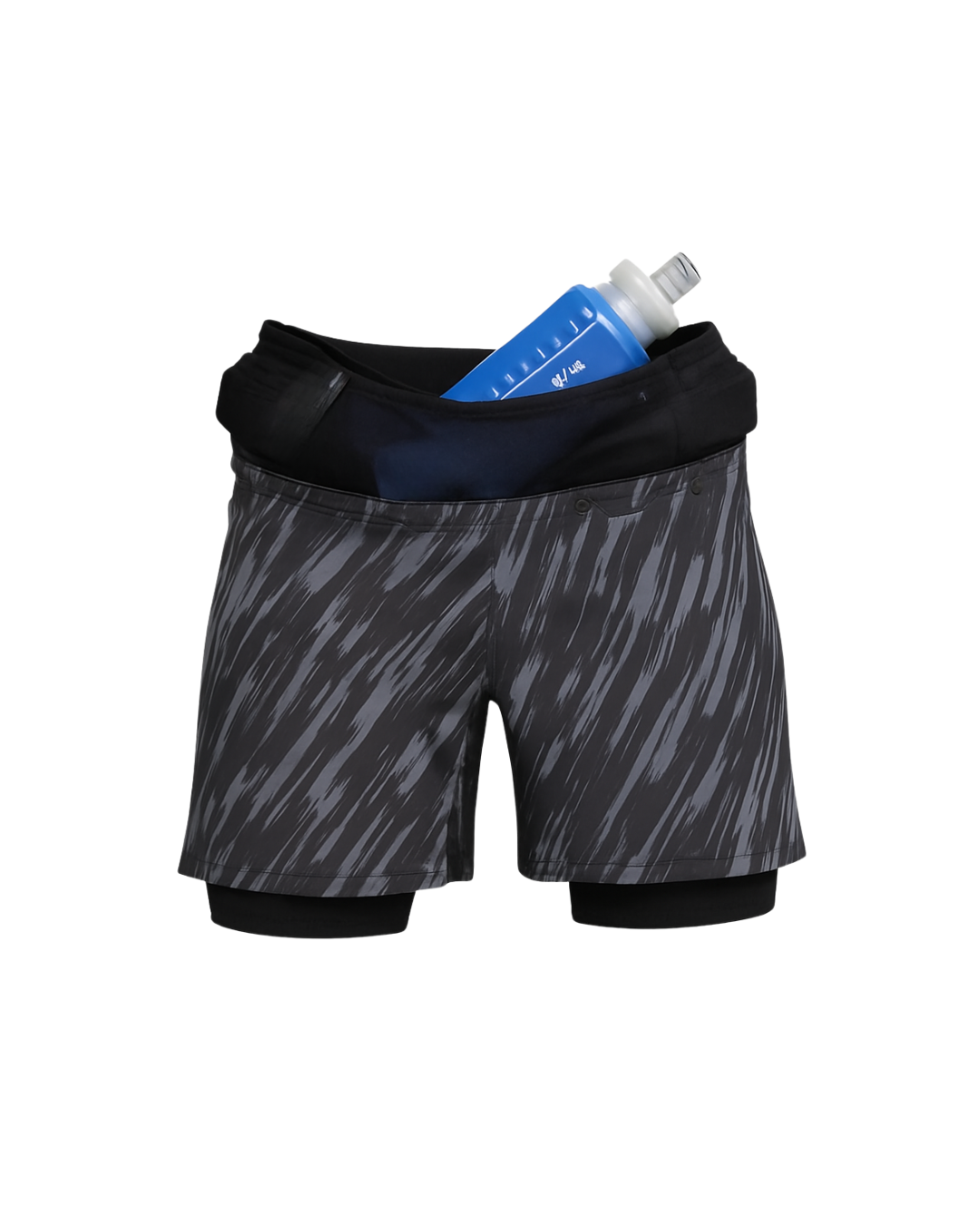 Long Distance Running Shorts - 7 Pockets, 3 Layered - Black